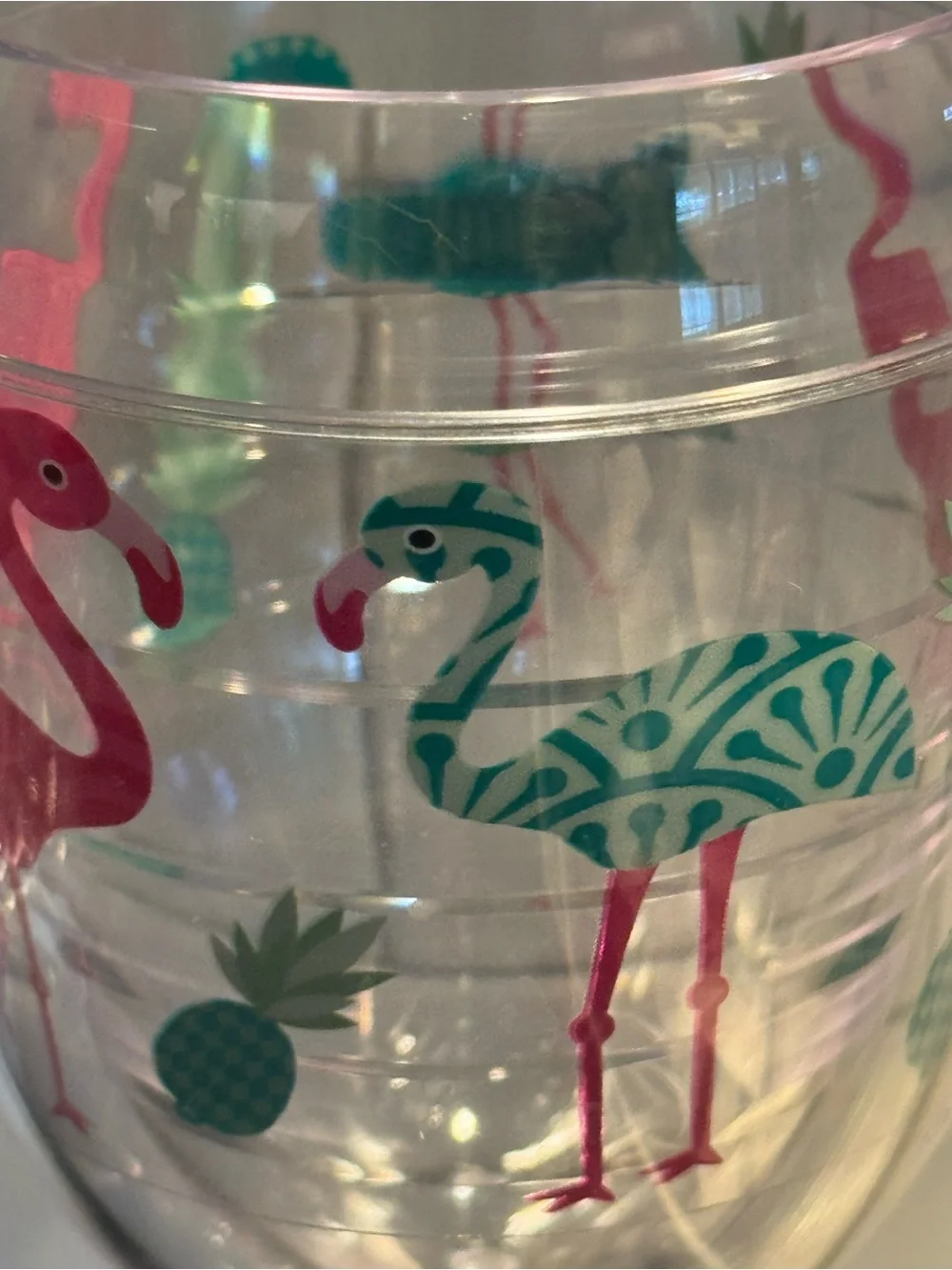 Flamingo Plastic Wine Glasses (4)